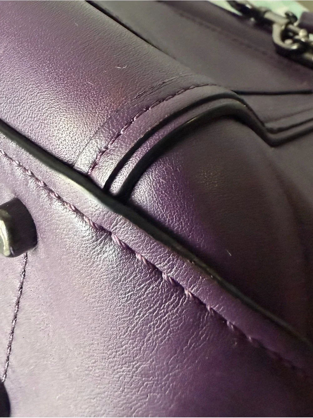 RARE Purple Coach 1941 Willow Floral Drifter Top Handle Satchel